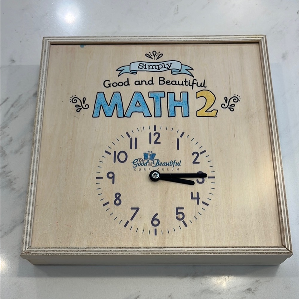 Simply Good and Beautiful Math 2 Wooden Clock